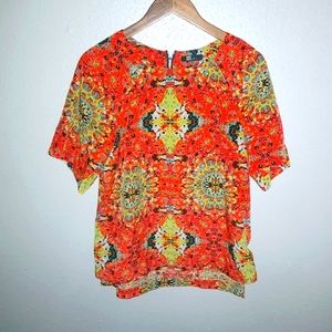 Kut from the Kloth M Boho Orange Tunic Top